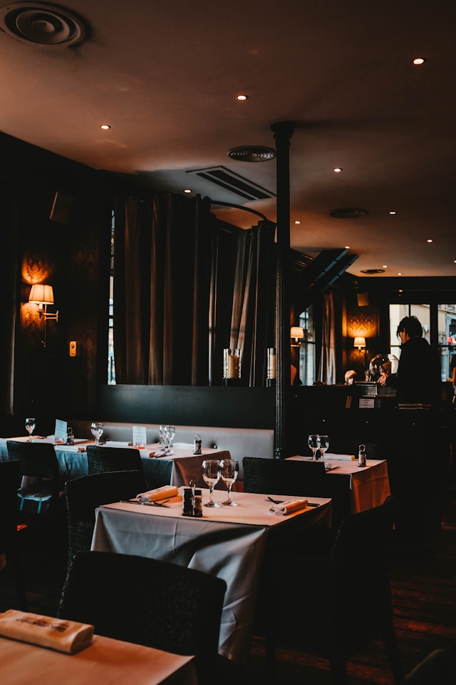 The interior of a fancy restaurant